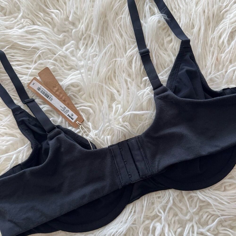 Skims Cotton Jersey T-shirt Bra Soot Size 38DD - Picture 6 of 7